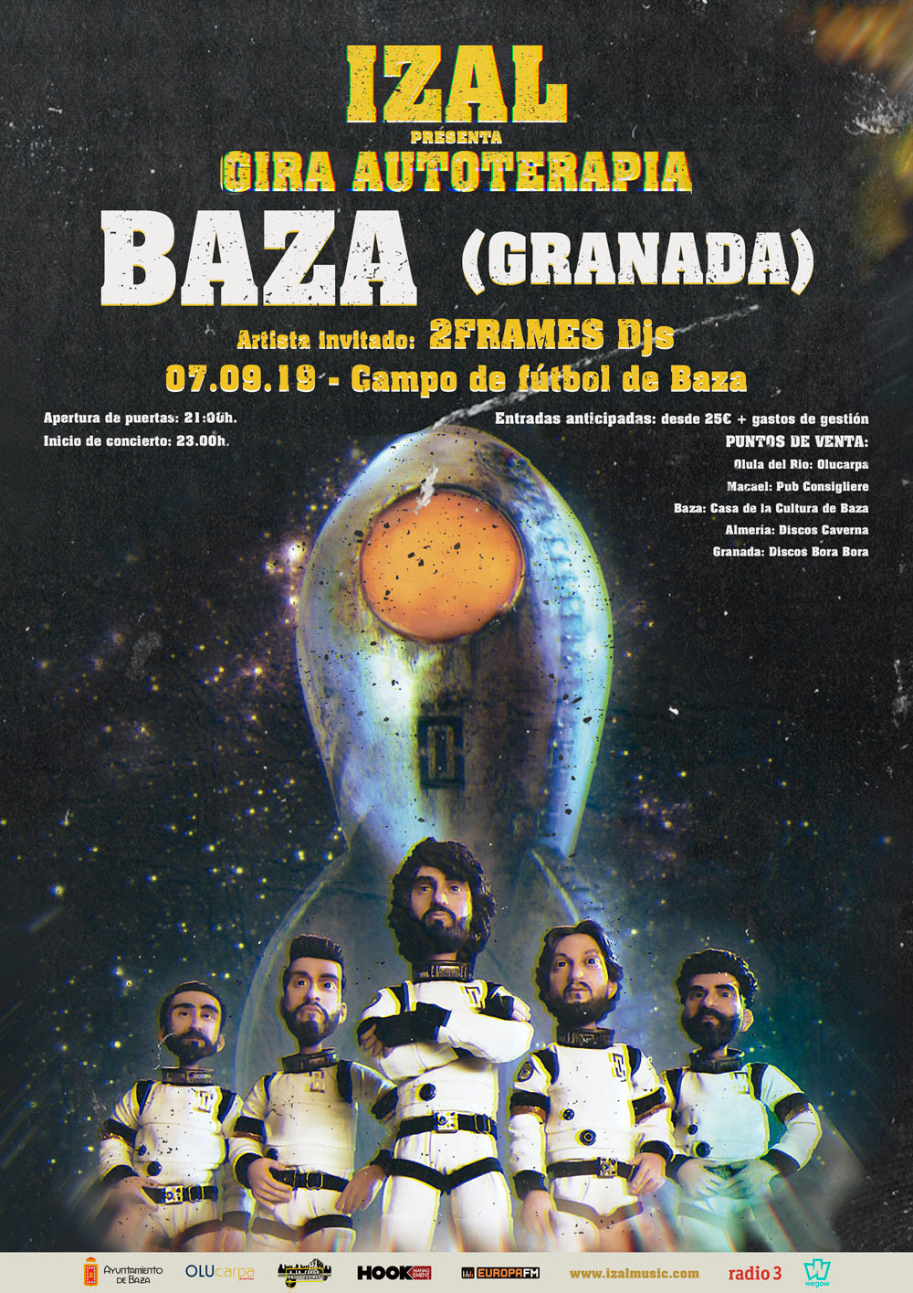 Cartel anunciador del concierto de Izal 7 septiembre